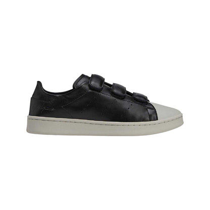 Black - Front - Y-3 Womens-Ladies Stan Smith Leather 3 Touch Fastening Strap Shoes