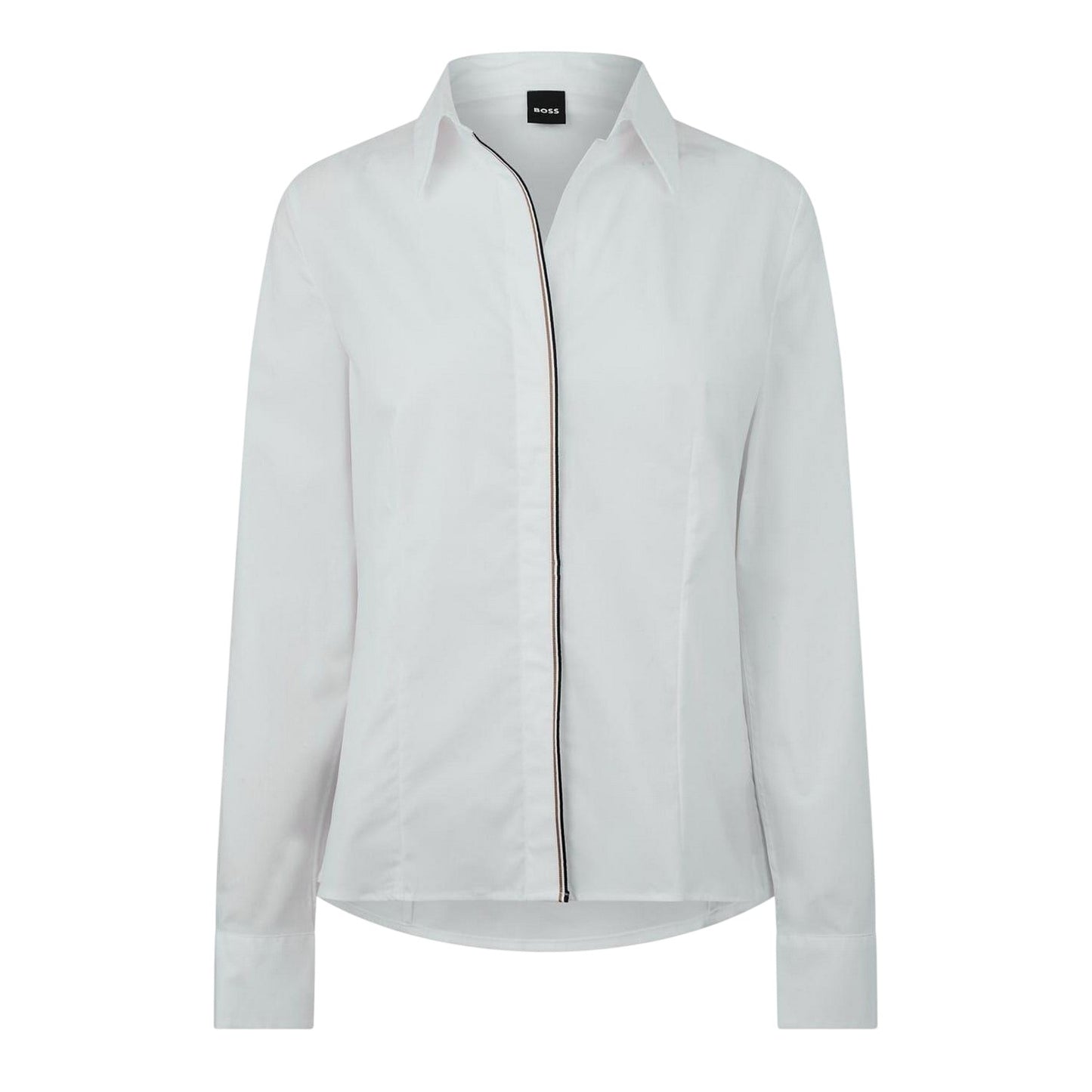 White - Front - Boss Womens-Ladies Bierdie Tuesday Regular Shirt