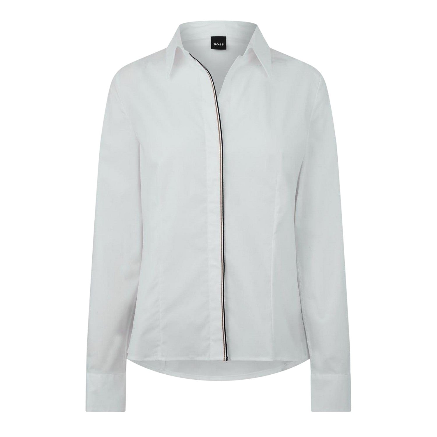 White - Front - Boss Womens-Ladies Bierdie Tuesday Regular Shirt