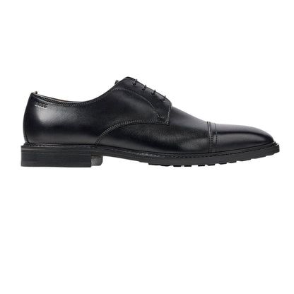 Black - Front - Boss Mens Leather Derby Shoes