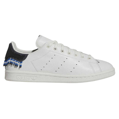 White - Front - Adidas Mens Stan Smith Beaded Leather Embellished Flat Trainers