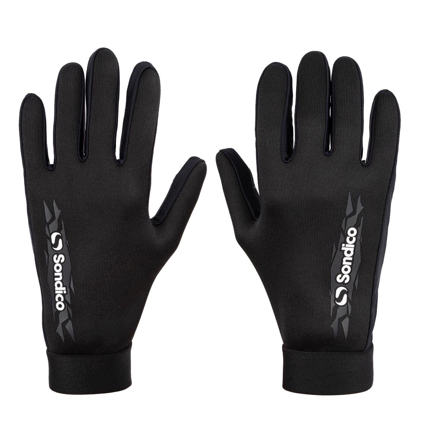 Black - Front - Sondico Mens Logo Floorball Gloves