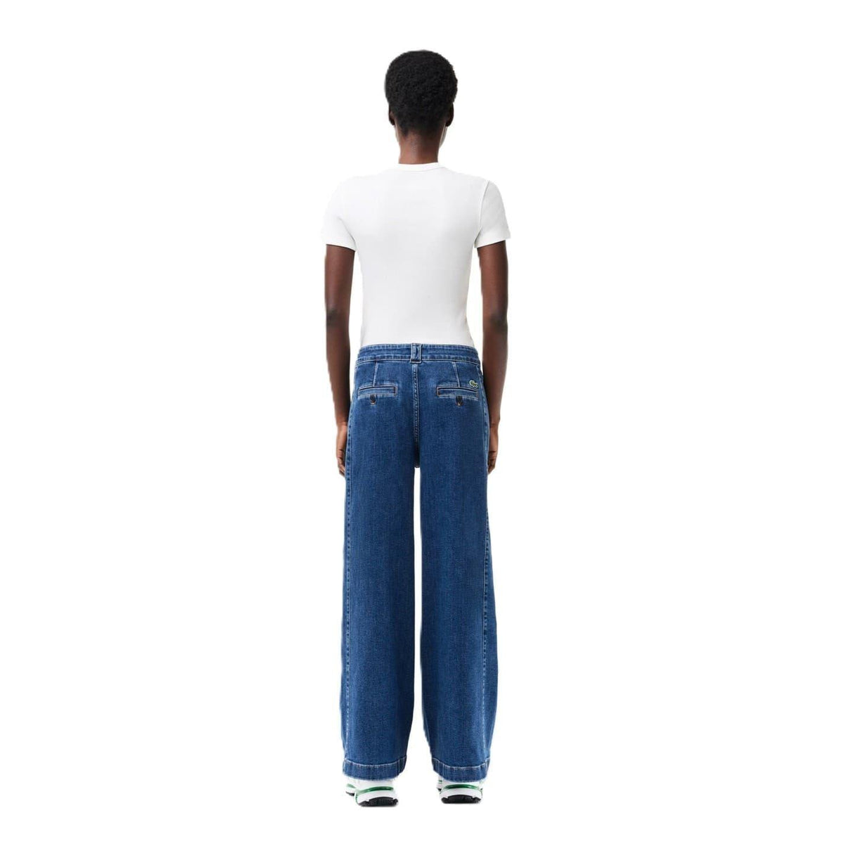 Medium Blue - Back - Lacoste Womens-Ladies Denim Relaxed Fit Jeans