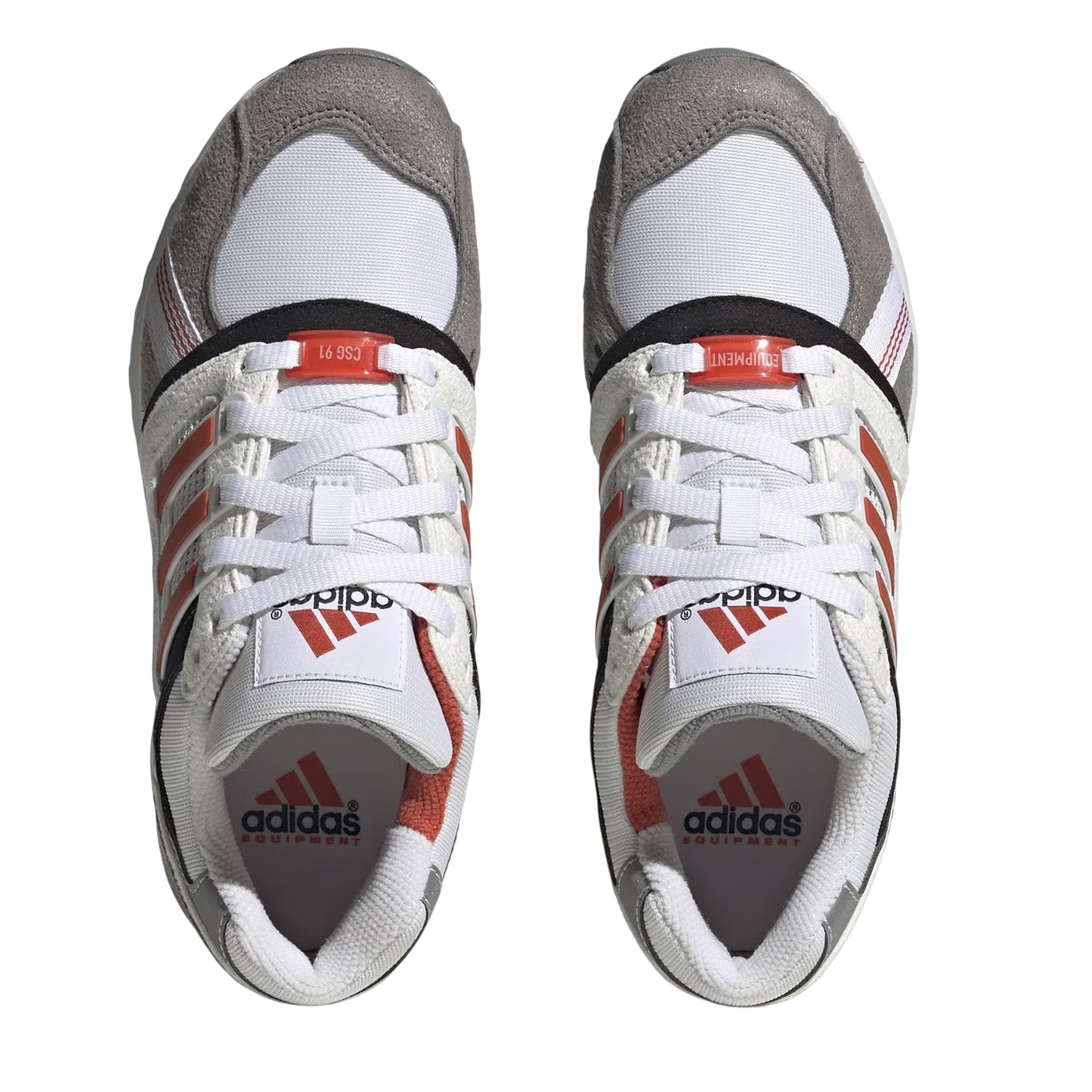 White-Pure Red - Pack Shot - Adidas Childrens-Kids Equipment CSG 91 Nubuck Trainers