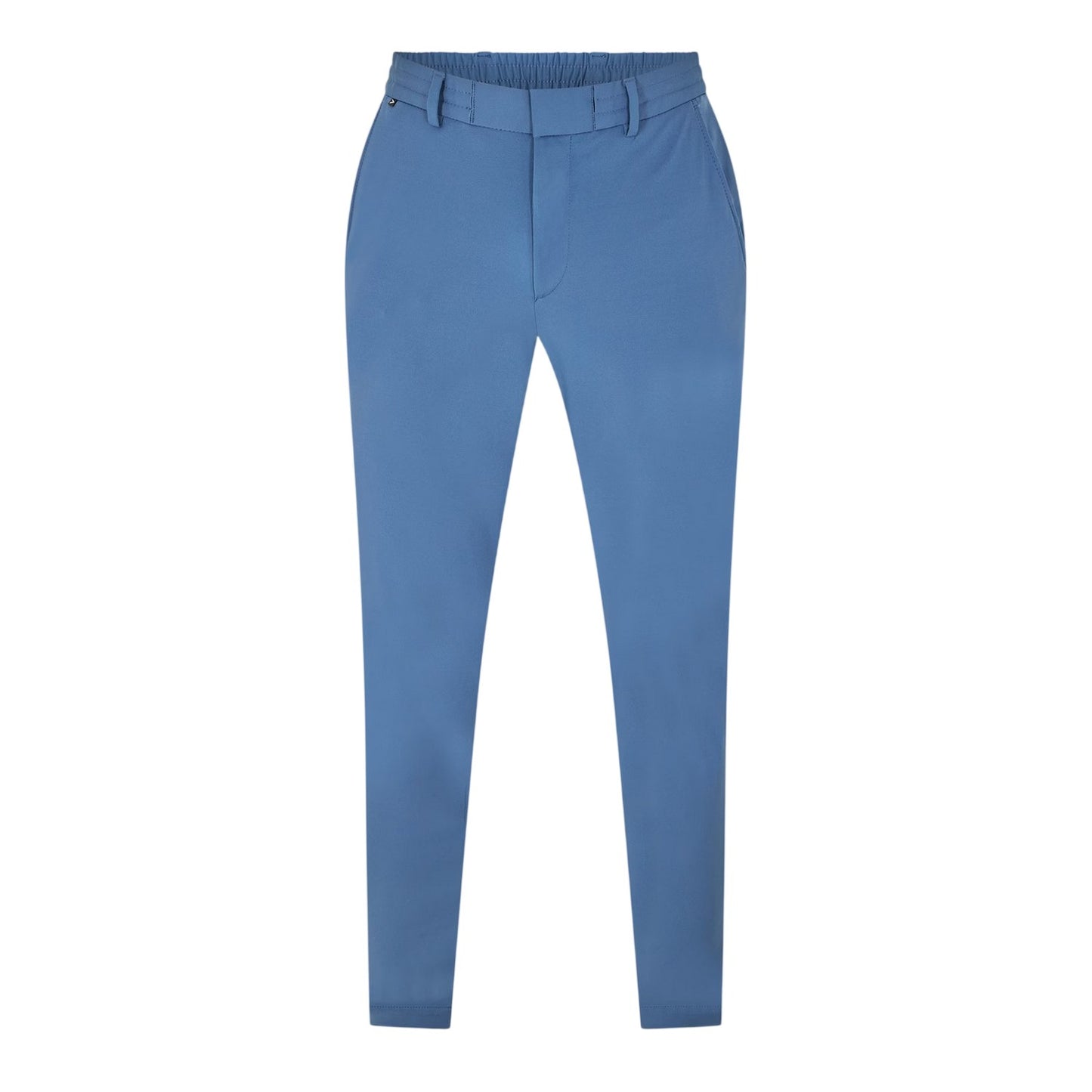 Blue - Front - Boss Mens Genius Elasticated Waist Slim Chinos