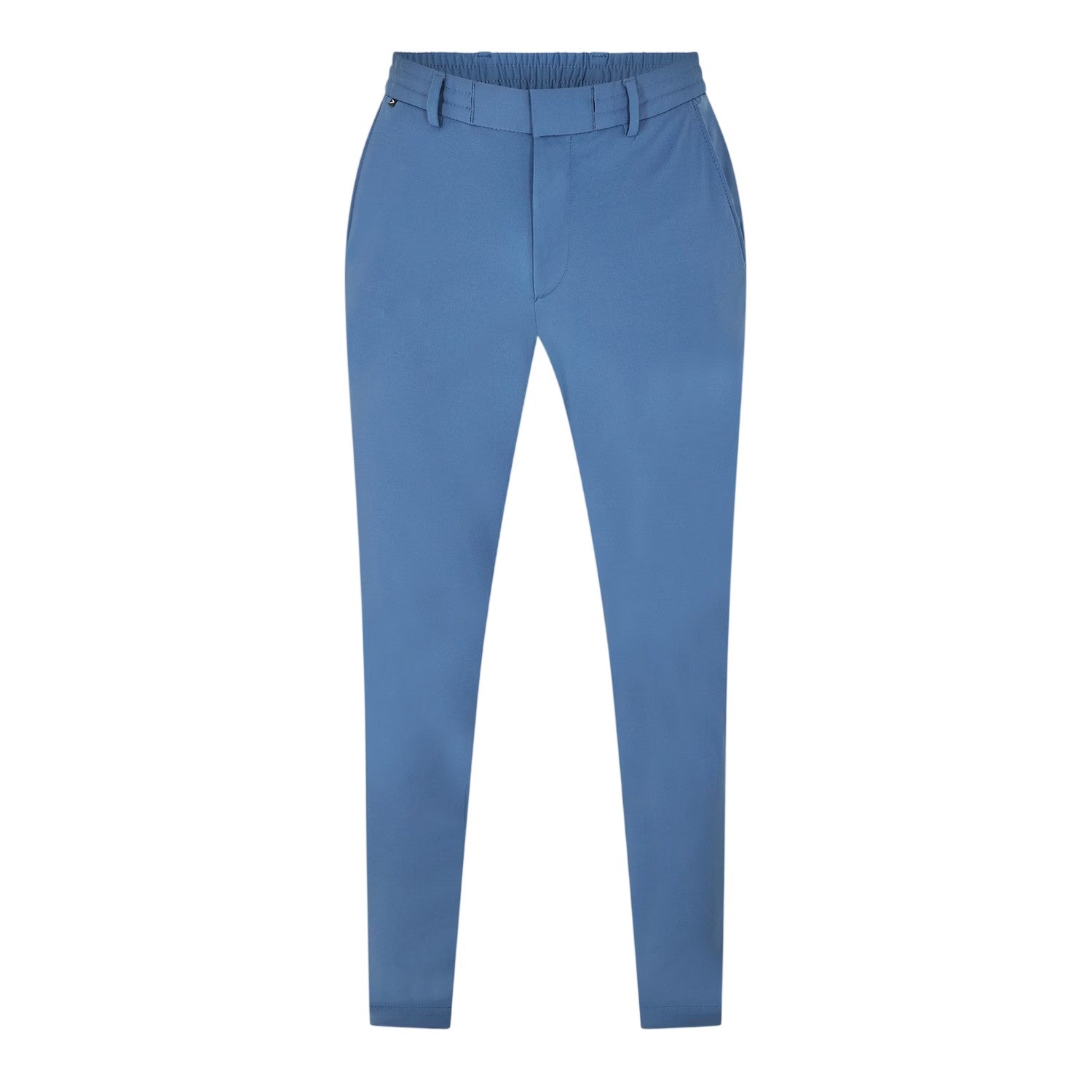 Blue - Front - Boss Mens Genius Elasticated Waist Slim Chinos