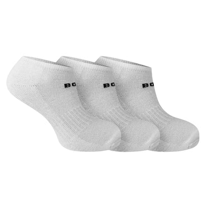 White - Front - Boss Unisex Adult Logo Trainer Socks (Pack of 3)