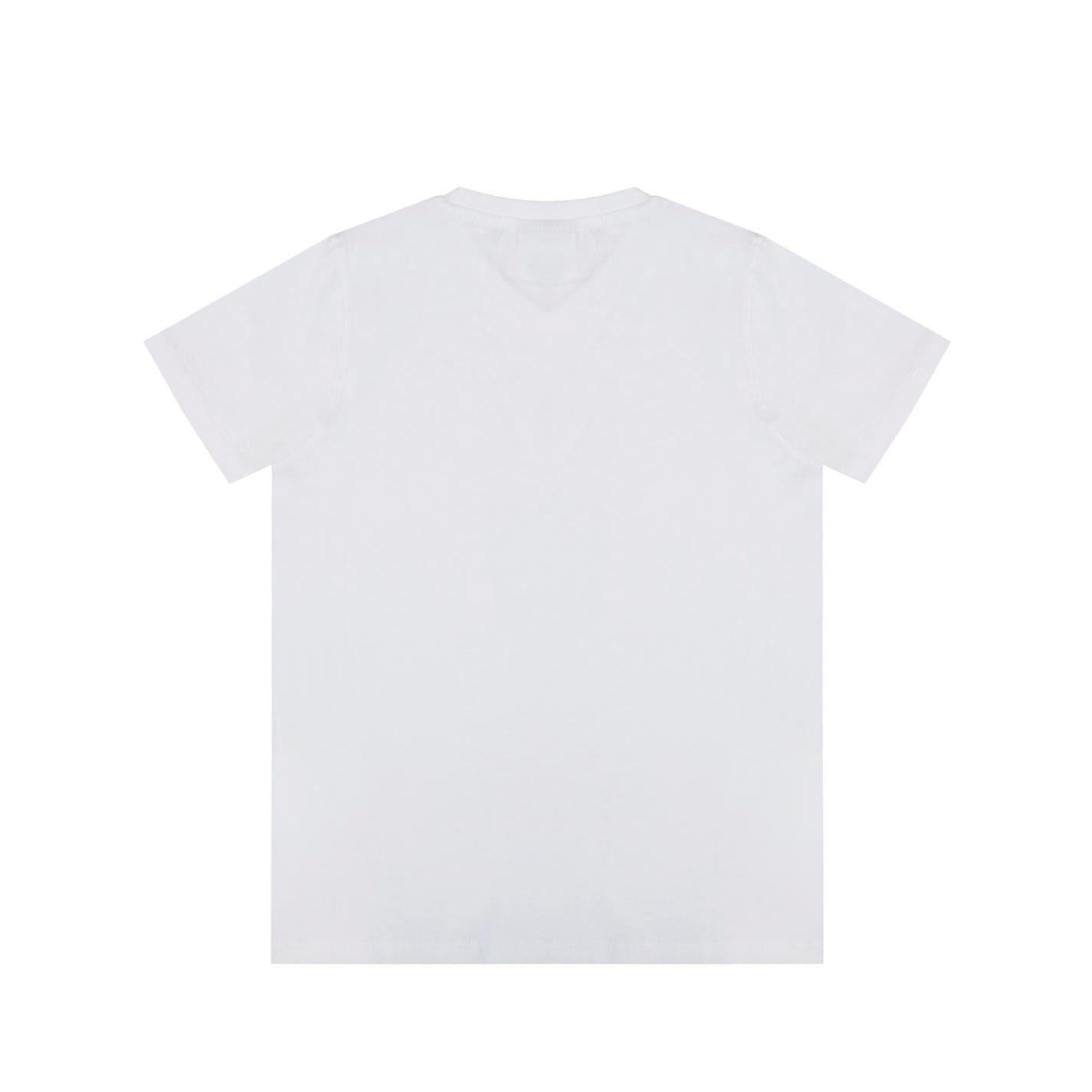 White - Back - Slazenger Boys Logo Cotton V Neck T-Shirt