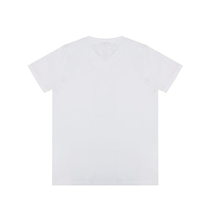 White - Back - Slazenger Boys Logo Cotton V Neck T-Shirt