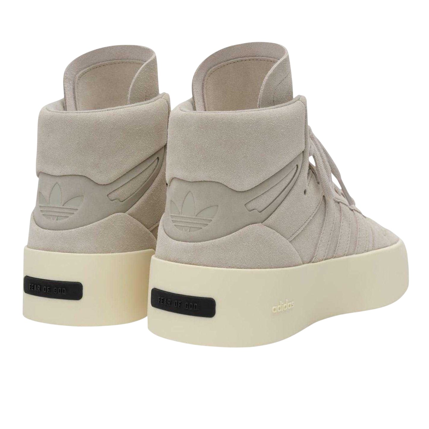 Sesame - Back - Adidas Unisex Adult Fear Of God Suede Platform High Top Trainers