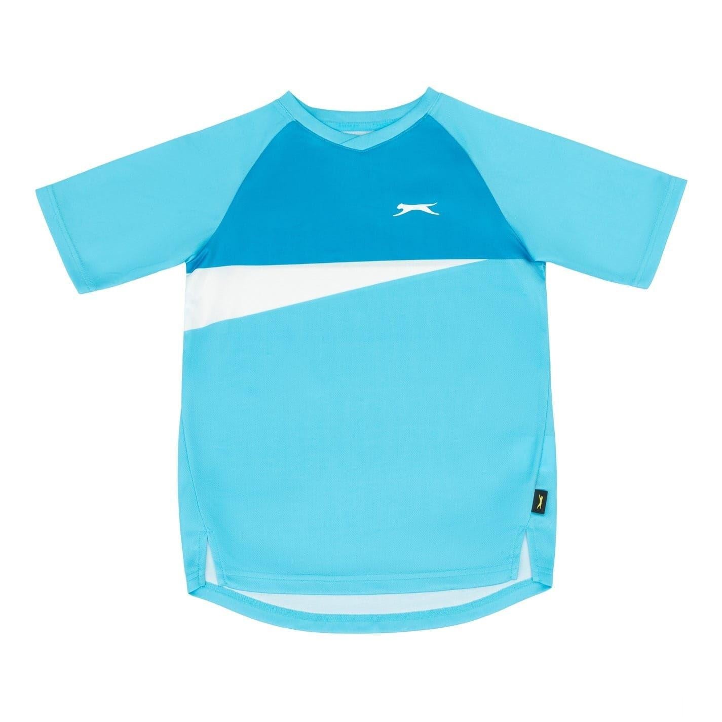 Aquarius - Front - Slazenger Childrens-Kids Court Colour Block Logo T-Shirt