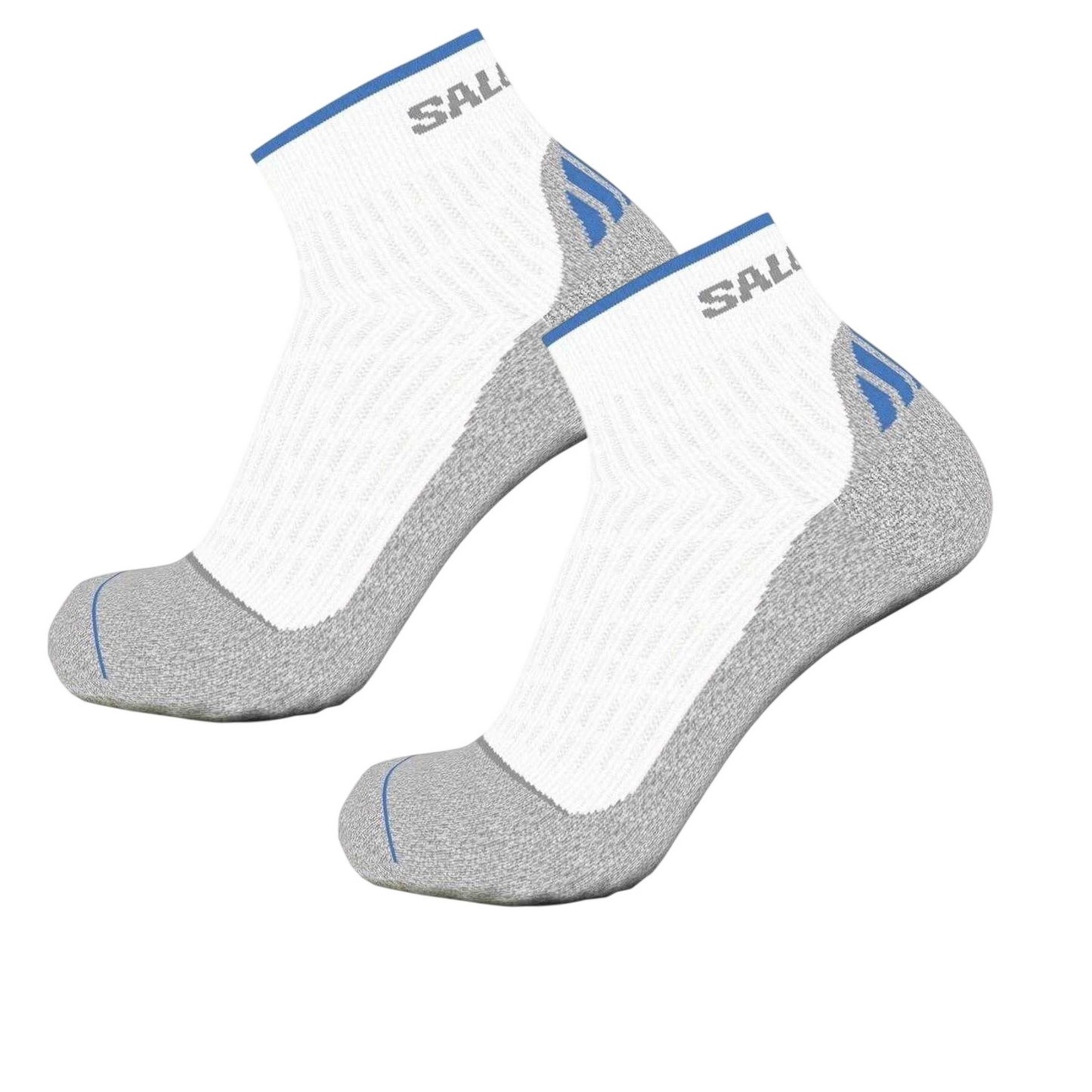 White-Grey - Front - Salomon Mens Ultra Quarter Running Ankle Socks (Pack of 2)