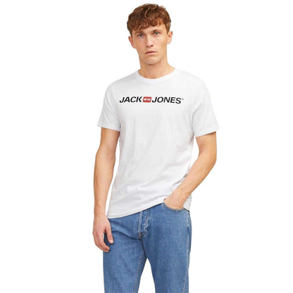 White-Black-Navy - Back - Jack And Jones Mens Logo T-Shirt (Pack of 3)