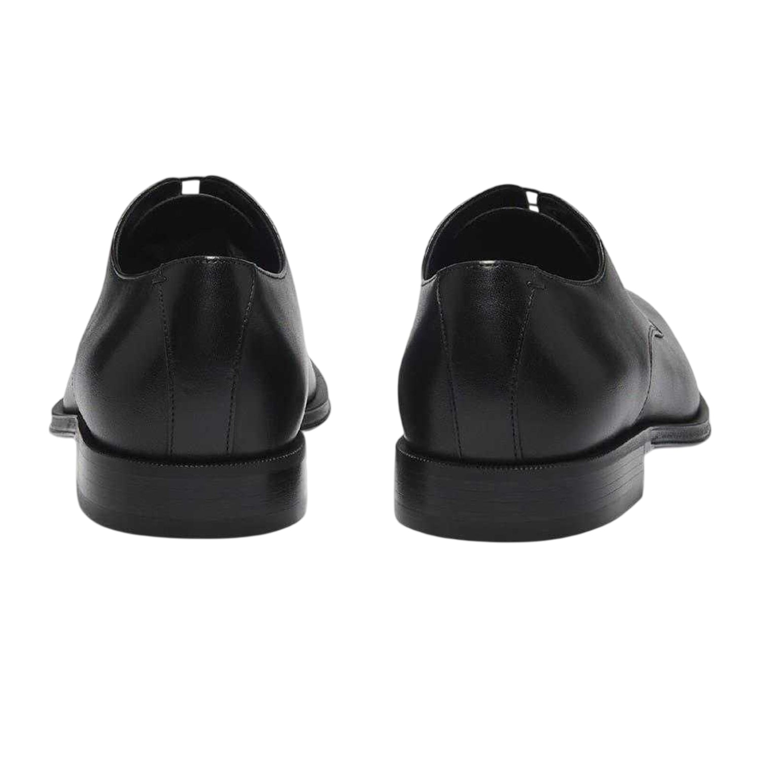 Black - Back - Boss Mens Derrek Calf Leather Derby Shoes
