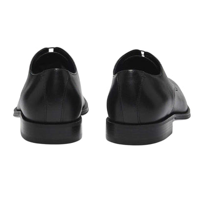 Black - Back - Boss Mens Derrek Calf Leather Derby Shoes