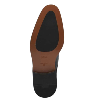 Black - Side - Boss Mens Derrek Calf Leather Derby Shoes
