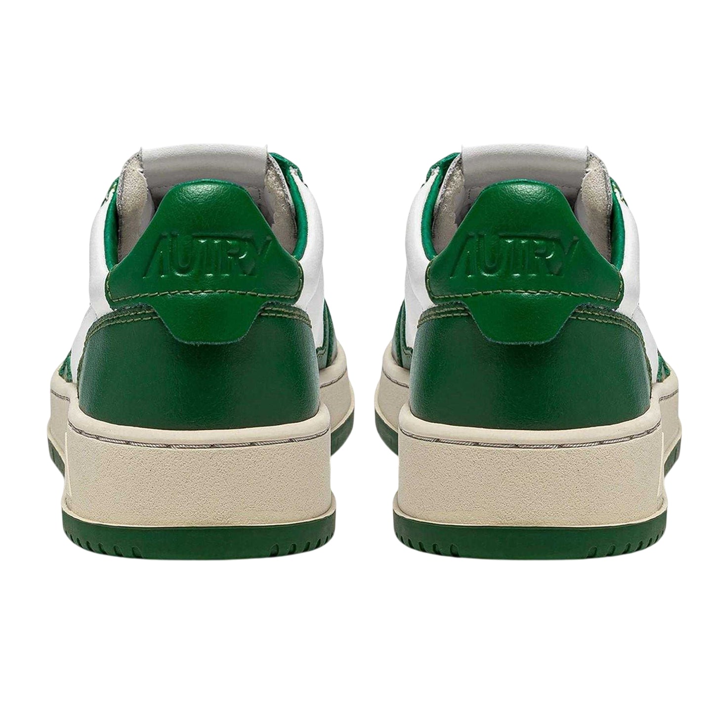 White-Green - Back - Autry Unisex Adult Medalist Leather Court Trainers