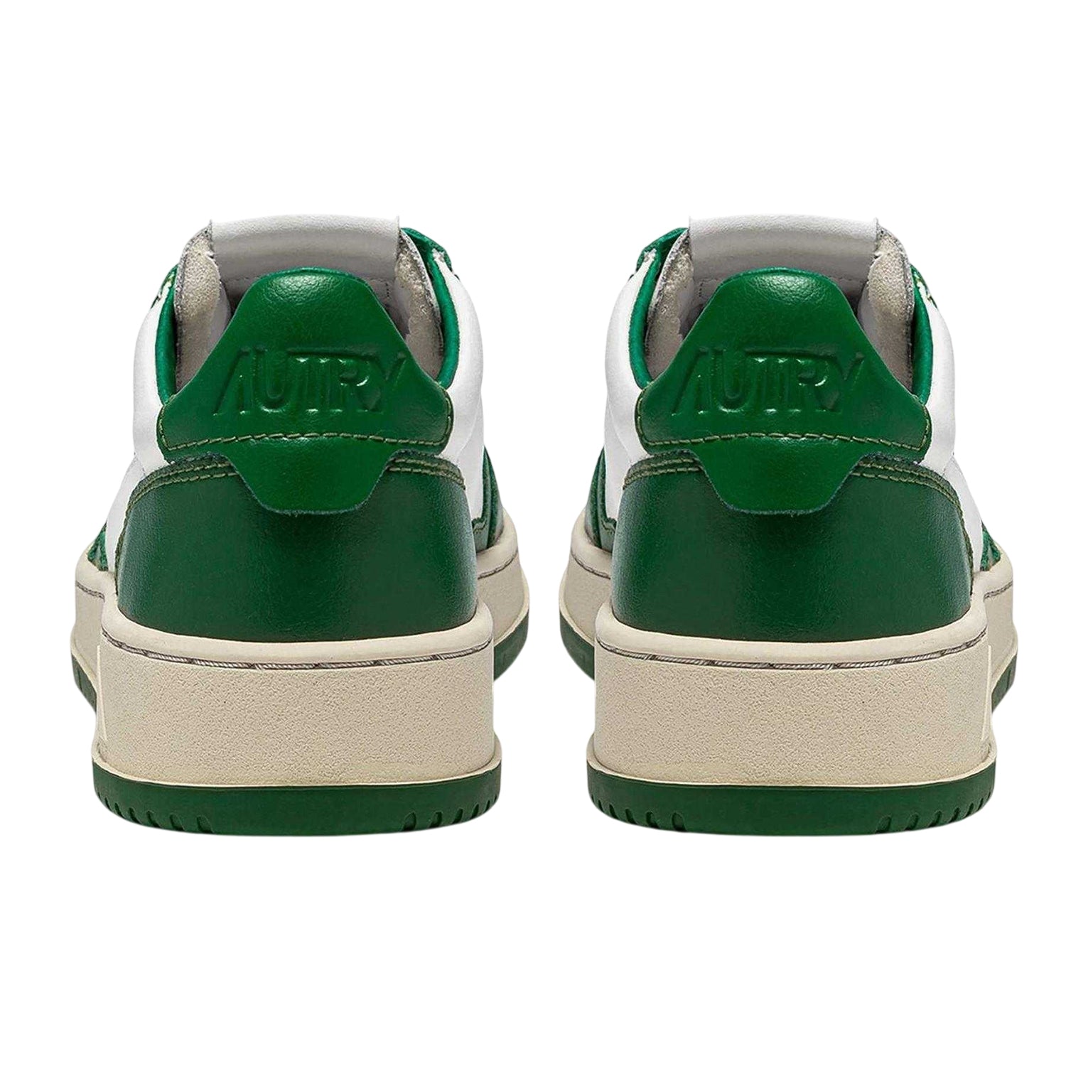White-Green - Back - Autry Unisex Adult Medalist Leather Court Trainers