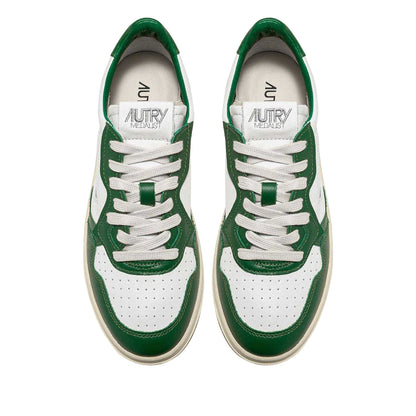 White-Green - Side - Autry Unisex Adult Medalist Leather Court Trainers