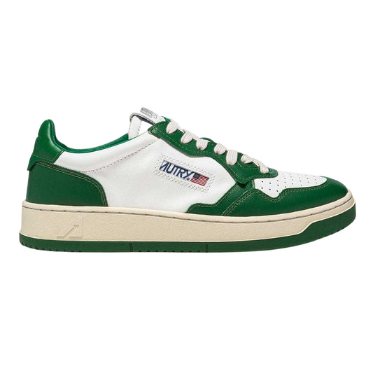 White-Green - Front - Autry Unisex Adult Medalist Leather Court Trainers