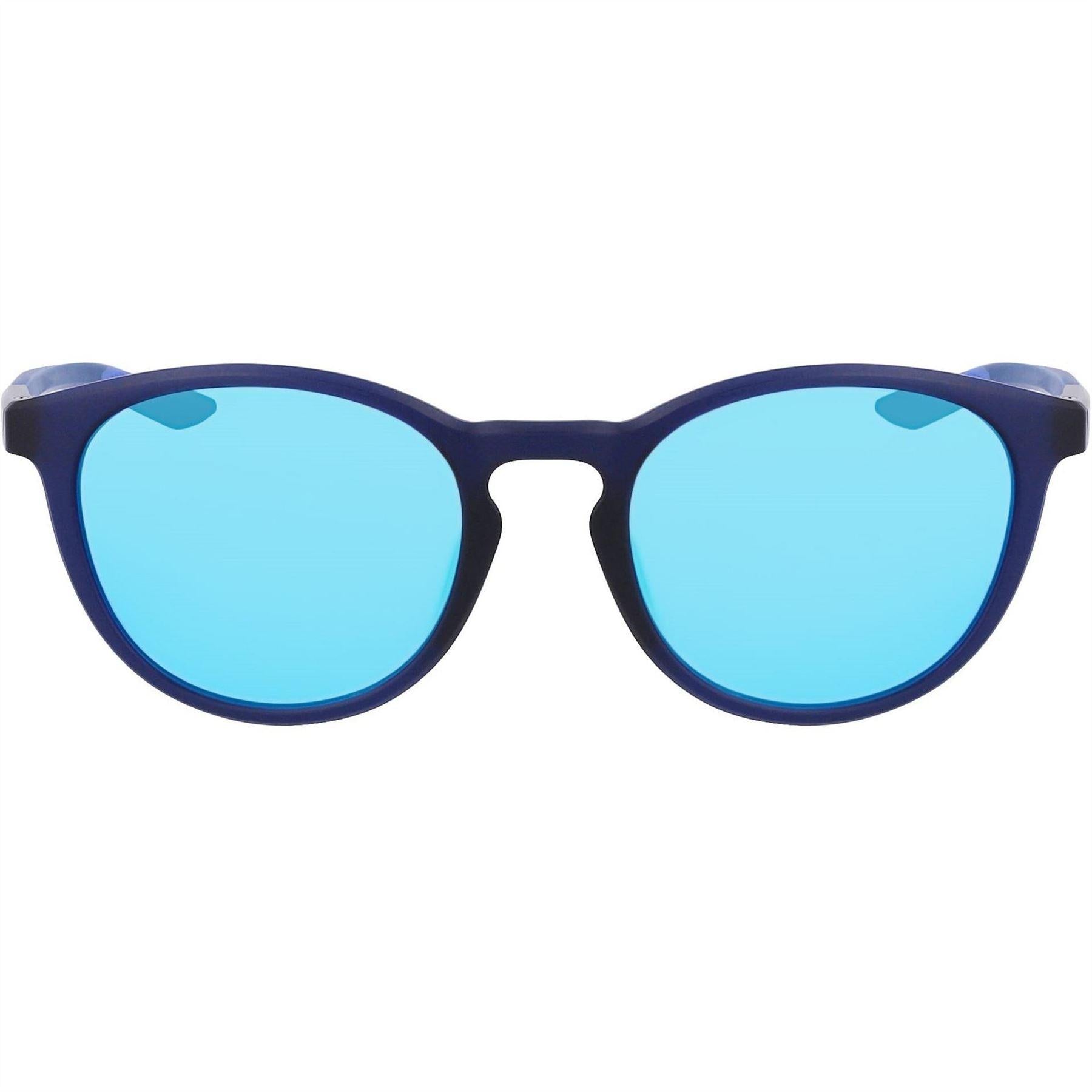 Navy-Blue - Front - Nike Mens Evolution Logo Round Sunglasses