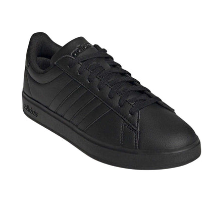 Triple Black - Pack Shot - Adidas Mens Grand Court Base 2.0 Flat Trainers
