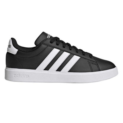 Black-White - Front - Adidas Mens Grand Court Base 2.0 Flat Trainers