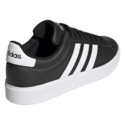 Black-White - Back - Adidas Mens Grand Court Base 2.0 Flat Trainers