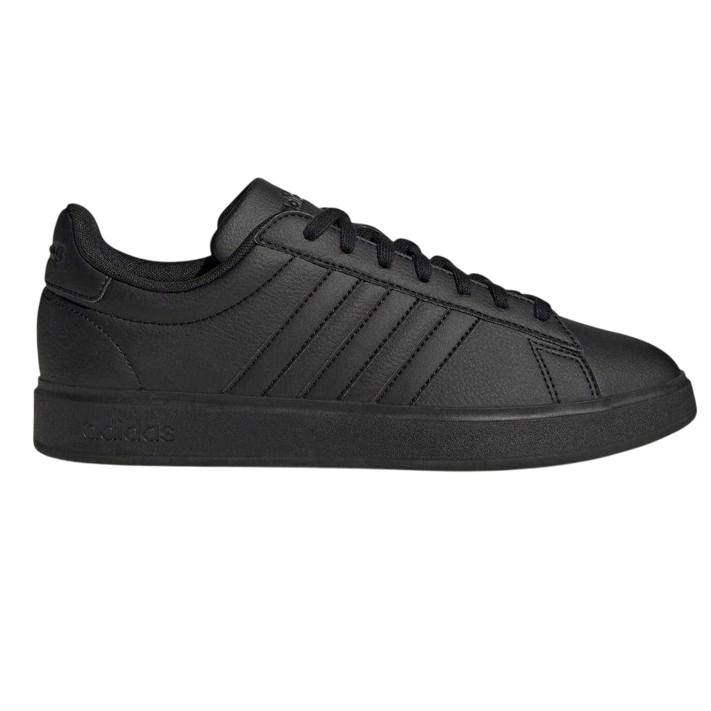 Triple Black - Front - Adidas Mens Grand Court Base 2.0 Flat Trainers