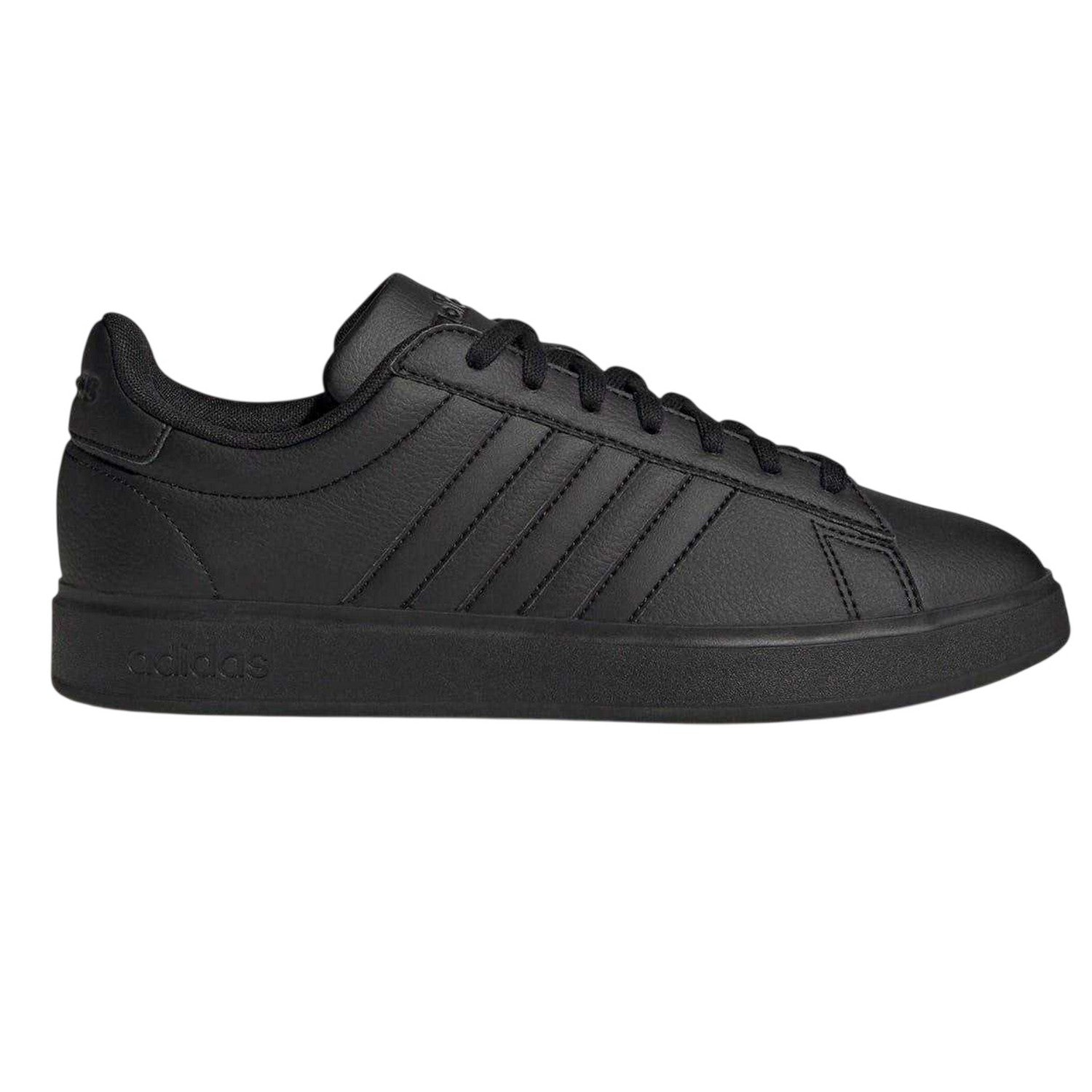 Triple Black - Front - Adidas Mens Grand Court Base 2.0 Flat Trainers