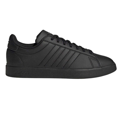 Triple Black - Front - Adidas Mens Grand Court Base 2.0 Flat Trainers
