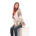 Beige - Lifestyle - Only Womens-Ladies Lesly Striped Open Cardigan