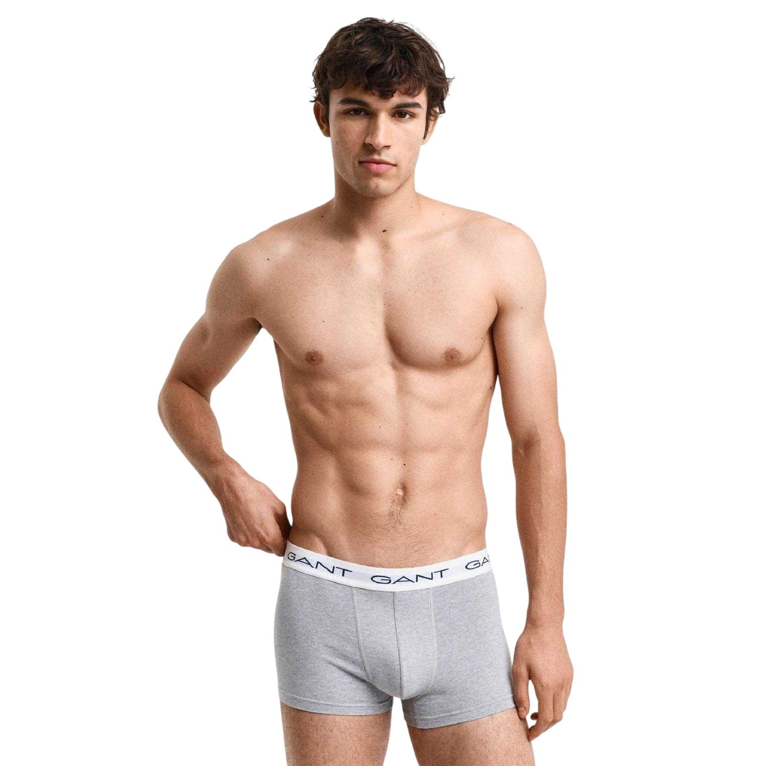 Grey - Lifestyle - Gant Mens Cotton Blend Slim Boxer Shorts (Pack of 3)