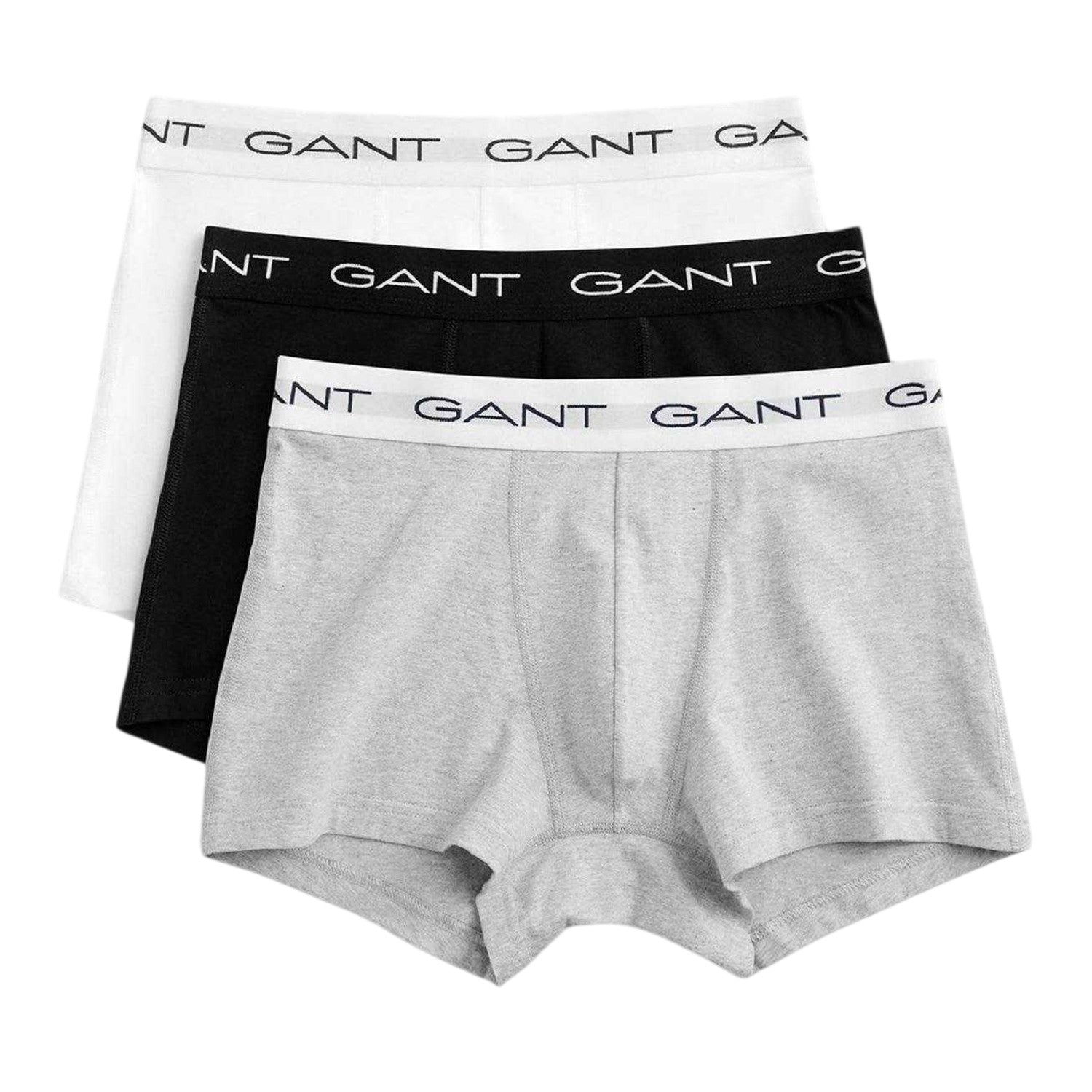 Grey - Front - Gant Mens Cotton Blend Slim Boxer Shorts (Pack of 3)