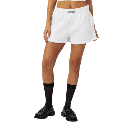 White - Side - Lacoste Womens-Ladies Polycotton Plain Shorts