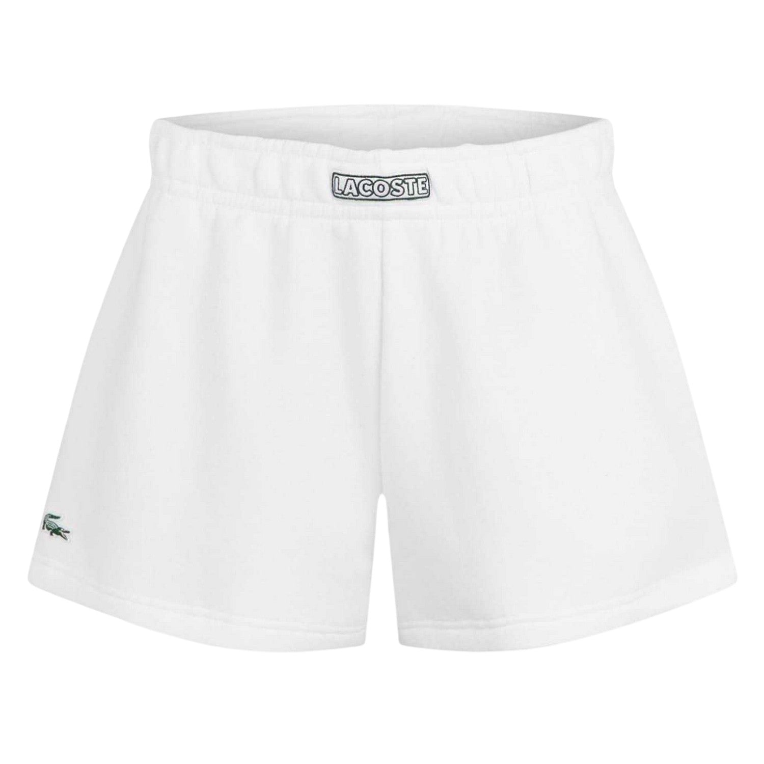 White - Front - Lacoste Womens-Ladies Polycotton Plain Shorts