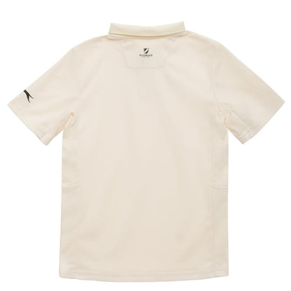 Cream - Back - Slazenger Boys Logo Cricket Shirt
