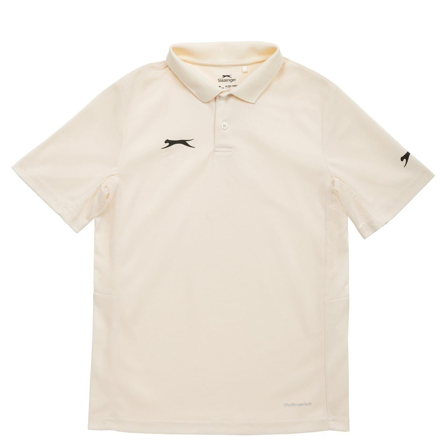 Cream - Front - Slazenger Boys Logo Cricket Shirt