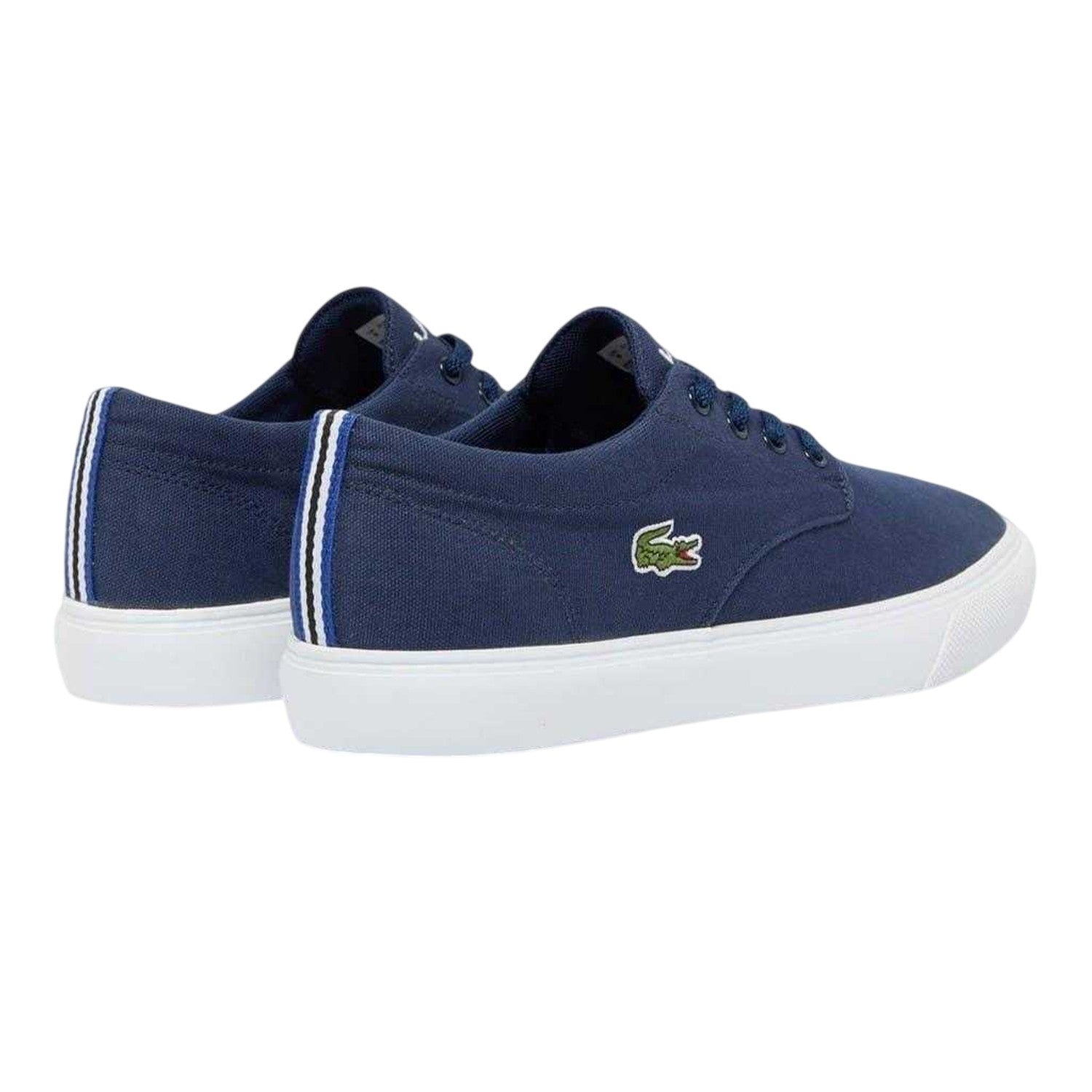 Navy - Back - Lacoste Mens Canvas Grip Flat Trainers