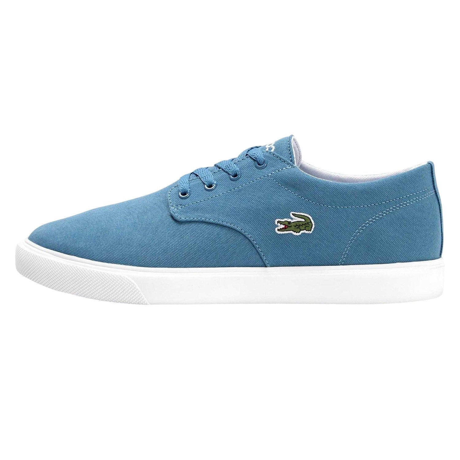 Light-White - Back - Lacoste Mens Canvas Grip Flat Trainers