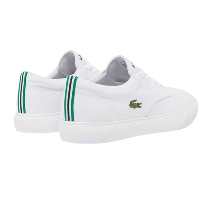 White - Back - Lacoste Mens Canvas Grip Flat Trainers