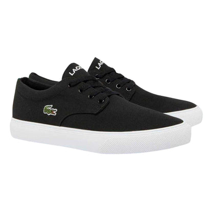 Black - Lifestyle - Lacoste Mens Canvas Grip Flat Trainers