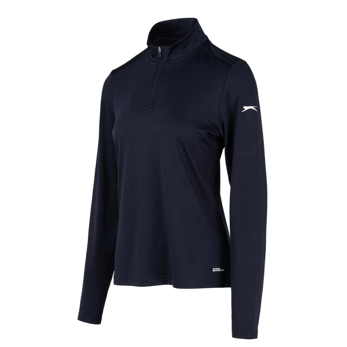 Navy - Side - Slazenger Womens-Ladies Logo Half Zip Top