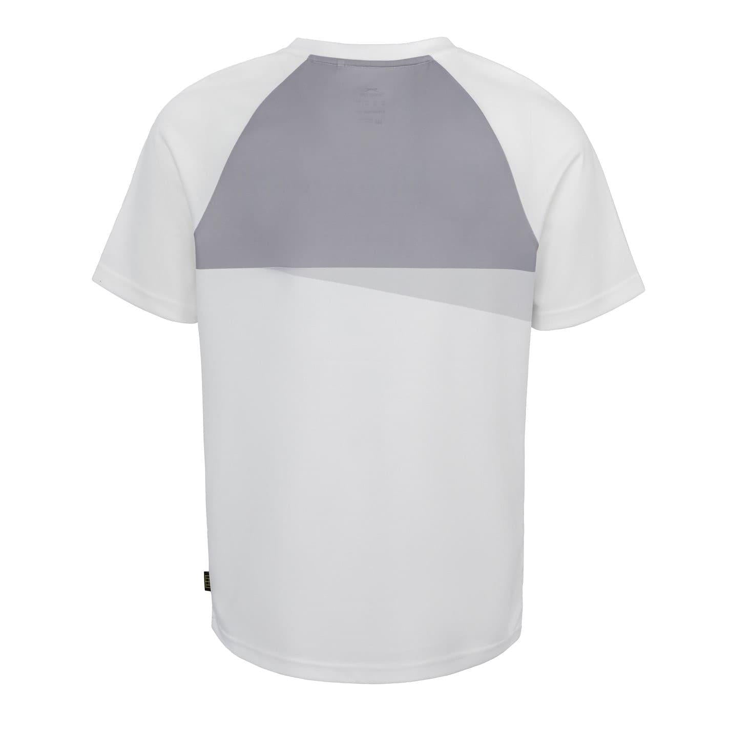 White-Grey - Back - Slazenger Mens Colour Block Logo Tennis T-Shirt