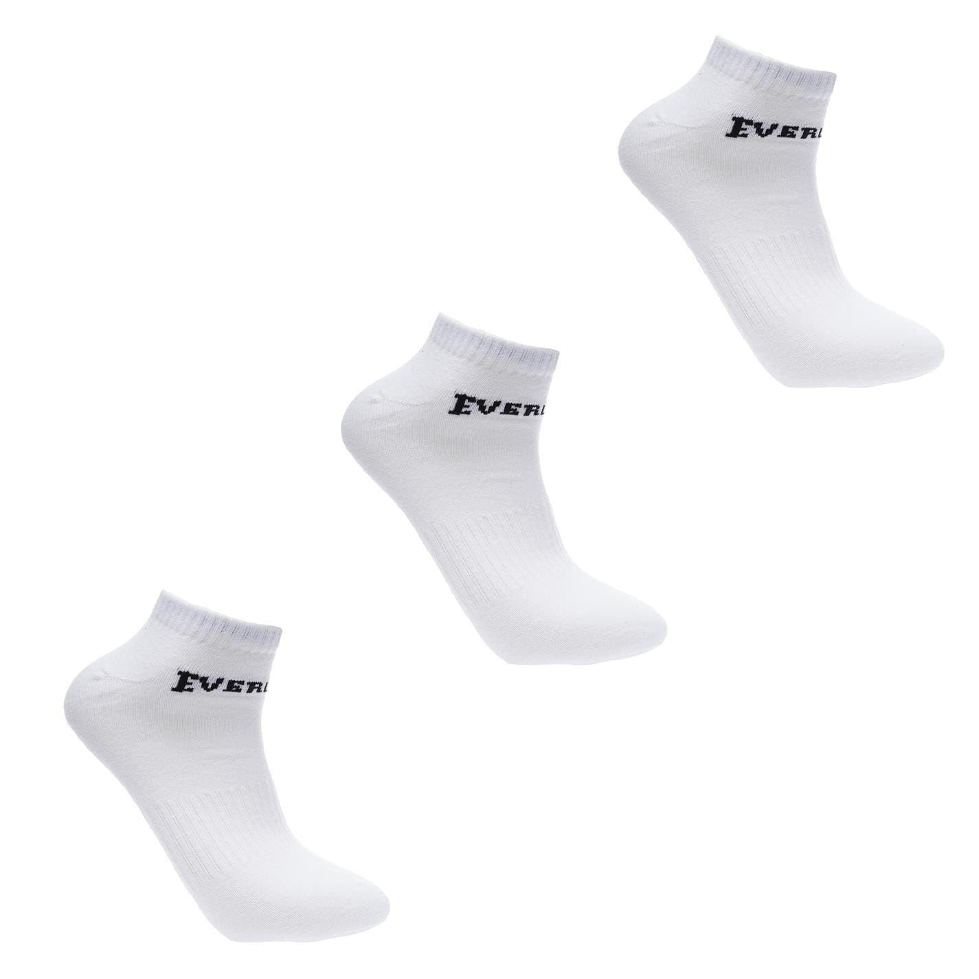White - Front - Everlast Mens Trainer Socks (Pack of 3)