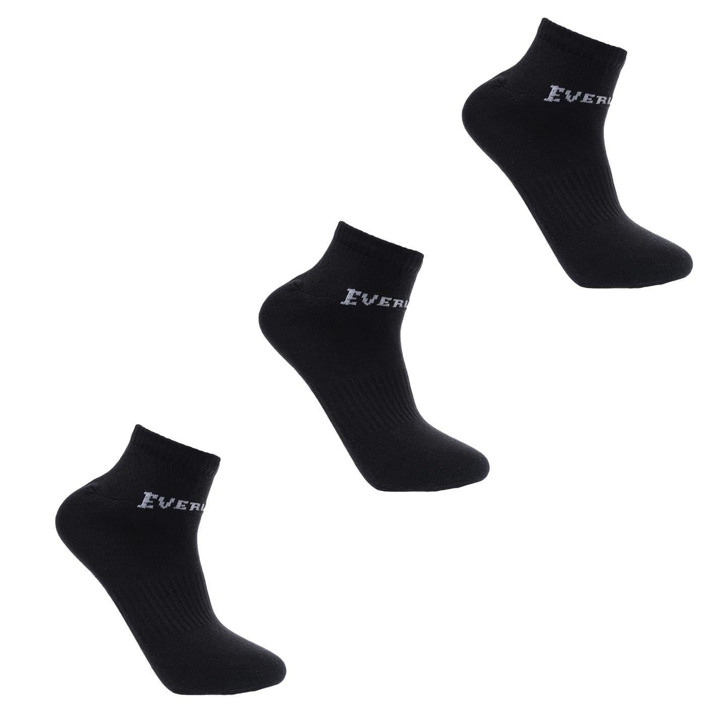 Black - Front - Everlast Mens Trainer Socks (Pack of 3)