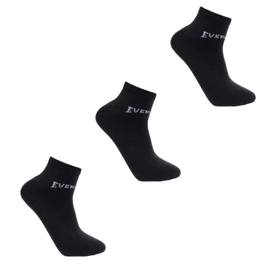 Black - Front - Everlast Mens Trainer Socks (Pack of 3)