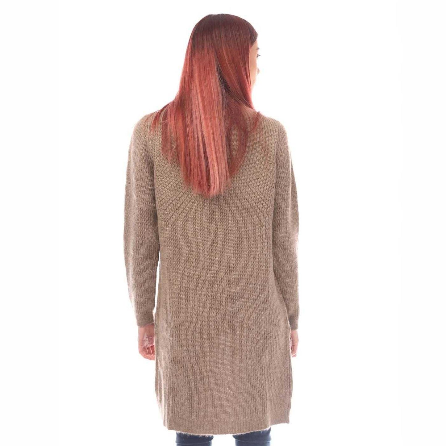 Taupe - Back - Only Womens-Ladies Jade Open Cardigan