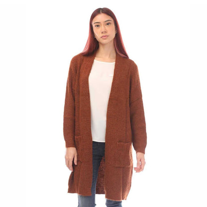 Brown - Front - Only Womens-Ladies Jade Open Cardigan