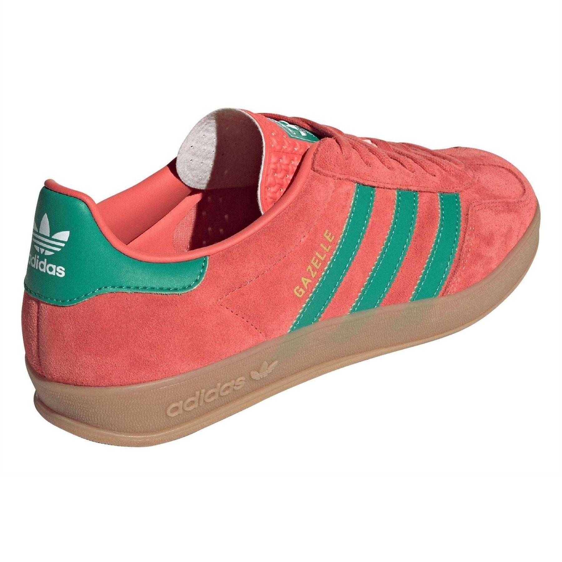 Scarlet - Back - Adidas Mens Gazelle Leather Trainers